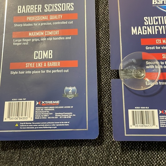 Barbasol Barber Scissors and Comb Pack and magnifying mirror - Picture 7 of 8